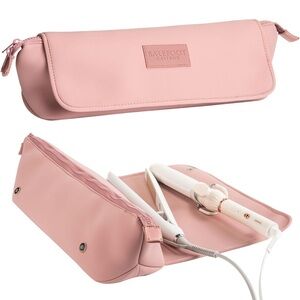 Blush Pink Hair Tools Travel Bag with versatile interior storage pockets